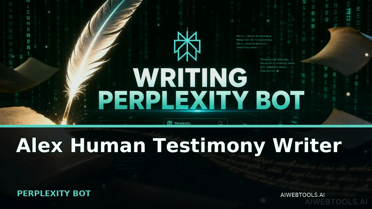 Alex Human Testimony Writer PERPLEXITY BOT — AI tool listed on AI Web Tools