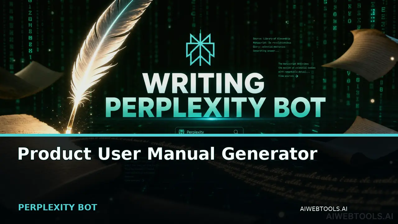 Product User Manual Generator PERPLEXITY BOT — AI tool listed on AI Web Tools